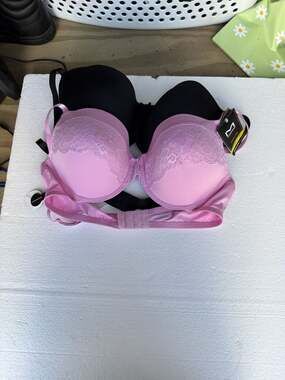 NWT Maidenform Luv the Lift Push-Up Bra 2-Pack Pink Lace & Black 40C